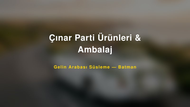 Çınar Parti Ürünleri & Ambalaj — Batman Kır Düğünü Mekanı Rehberi