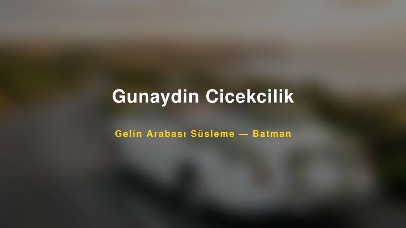 Gunaydin Cicekcilik Gelin Arabası Süsleme Fiyatları